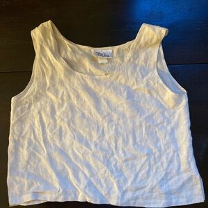 Vintage 100% Linen Cream Tank Top